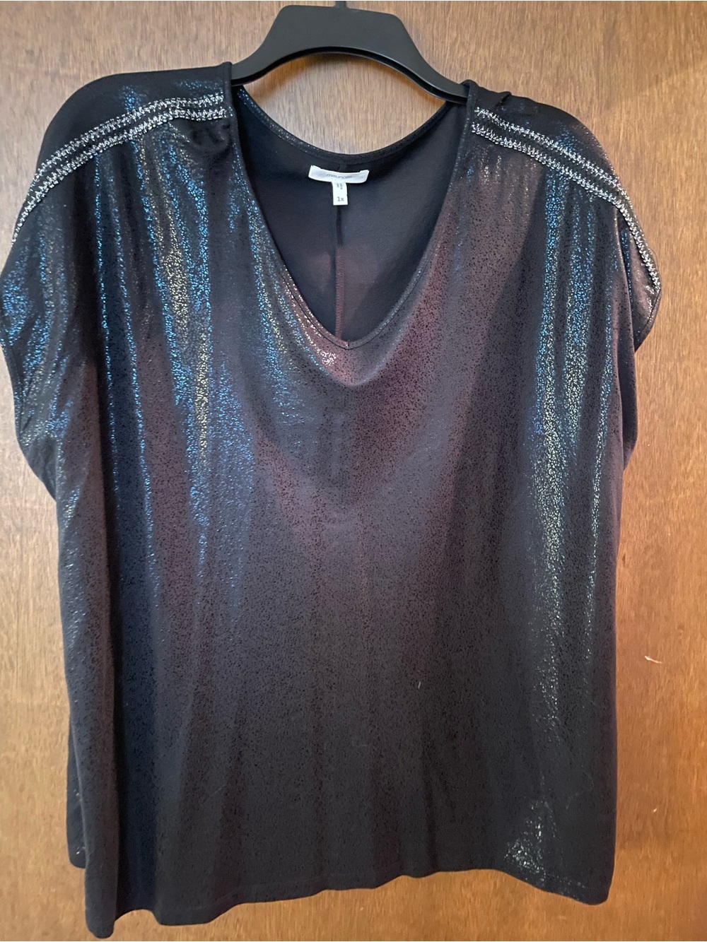 Maurices Black One-Shoulder Metallic Sparkle Dress - Picture 2 of 3